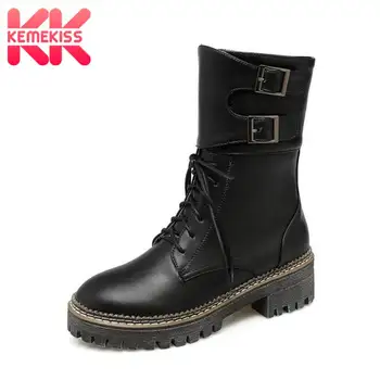 KemeKiss Mid Calf Boots Women Fashion Combat Flats Boots Winter Warm Fur Cross Strap Metal Buckle Casual Shoes Women Size 33-43 
KemeKiss Mid Calf Boots Women Fashion Combat Flats Boots Winter Warm Fur Cross Strap Metal Buckle Casual Shoes Women Size 33-43