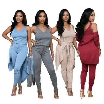 2020 Summer Women Suit Hot Style Solid-color Long Sleeves Coat & Tank Top & Trousers European and American 3 Pieces Set
2020 Summer Women Suit Hot Style Solid-color Long Sleeves Coat & Tank Top & Trousers European and American 3 Pieces Set
