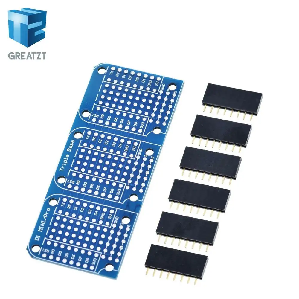 GREATZT Tripler Base V1.0.0 Module Board with Pins D1 Mini Active Components Integrated Circuits
GREATZT Tripler Base V1.0.0 Module Board with Pins D1 Mini Active Components Integrated Circuits
