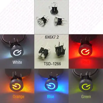 10PCS 6X6X8.2mm Top Round Head With LED Power Logo Cap 6PIN DIP Momentary Tact Button Indication Push Button
10PCS 6X6X8.2mm Top Round Head With LED Power Logo Cap 6PIN DIP Momentary Tact Button Indication Push Button