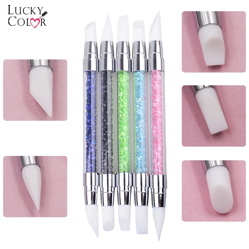 Dual Heads Silicone 1 Pcs 2 Ways Nail Art Sculpture Pen Rhinestone Acrylic Handle for Emboss Carving Craft Polish Manicure Tool 
Dual Heads Silicone 1 Pcs 2 Ways Nail Art Sculpture Pen Rhinestone Acrylic Handle for Emboss Carving Craft Polish Manicure Tool