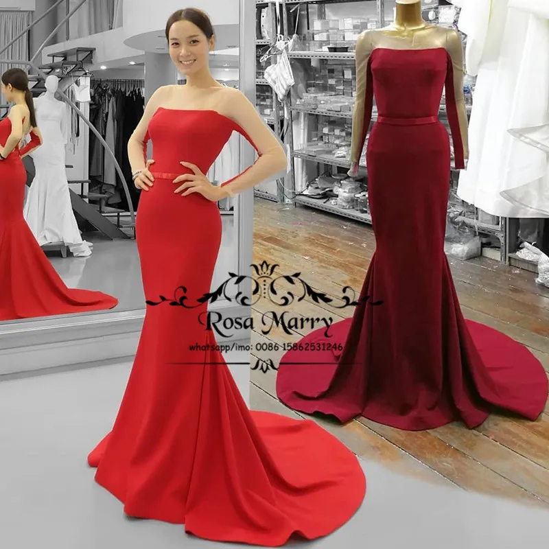 Сексуальное красное платье-русалка Дешевое платье для выпускного вечера 2K20