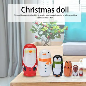6PCS Handmade Wooden Russian Nesting Six Layers Snowman Dolls Stacking Doll Set Craft Gift Ornaments Can Be Used To Store Items
6PCS Handmade Wooden Russian Nesting Six Layers Snowman Dolls Stacking Doll Set Craft Gift Ornaments Can Be Used To Store Items