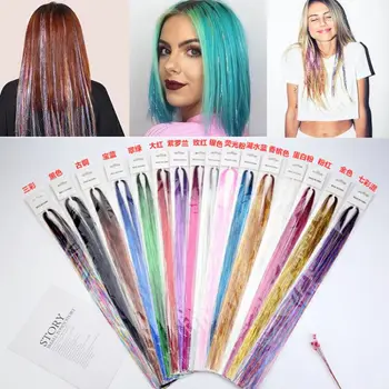 

150 Strands Glitter Holographic Sparkle Hair Tinsel Sparkling Shiny Hair Extensions dropshipping 2020 best selling products