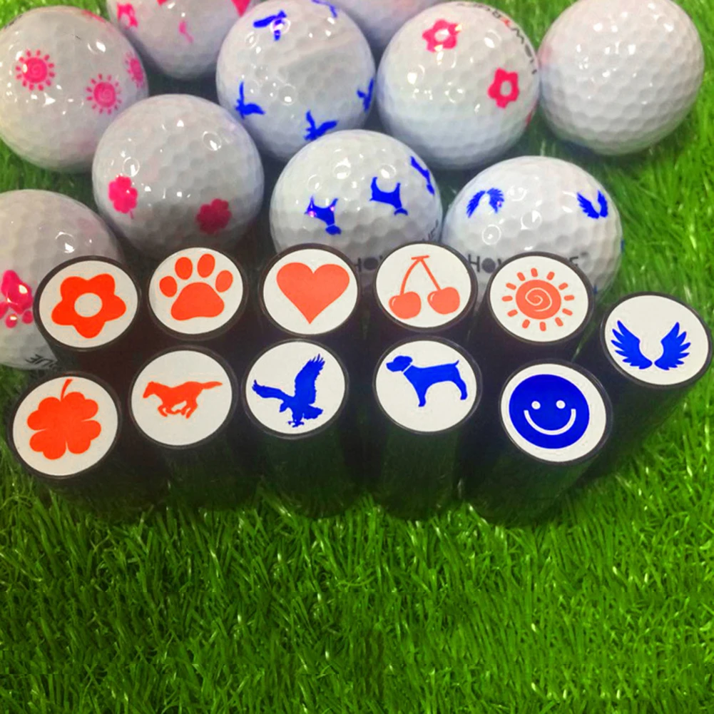Golf Ball Stamper Stamp Marker Ink Impression Seal Various Patterns Colorfast Quick Drying Aids Accessorie For Golfer Gift | Спорт и