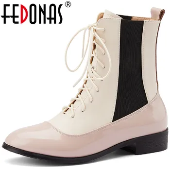 FEDONAS Fashion Sweet Genuine Leather Women Ankle Boots Mixed Colors Cross Tied Chunky Heels Shoes Woman Wedding Winter Shoes
FEDONAS Fashion Sweet Genuine Leather Women Ankle Boots Mixed Colors Cross Tied Chunky Heels Shoes Woman Wedding Winter Shoes