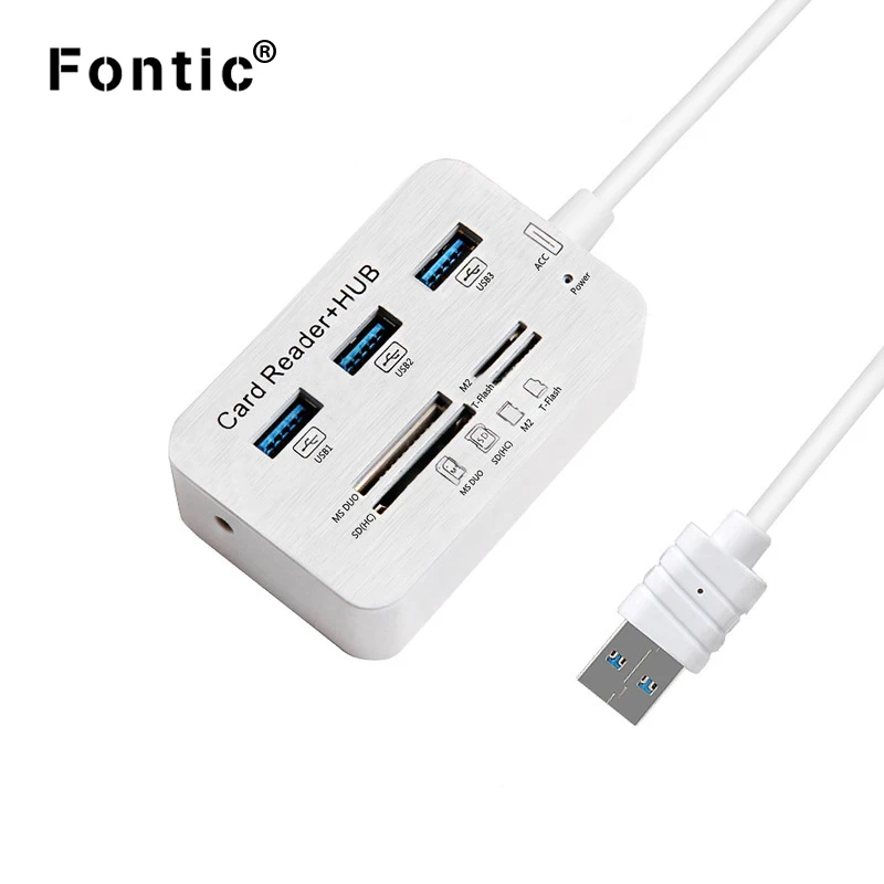 USB 3.0 OTG Hub USB Combo Multi-function Card Reader 3 USB 3.0 Ports MS/M2/SD/TF/micro SD Card Reader for PC Laptop Mobile Phone
USB 3.0 OTG Hub USB Combo Multi-function Card Reader 3 USB 3.0 Ports MS/M2/SD/TF/micro SD Card Reader for PC Laptop Mobile Phone
