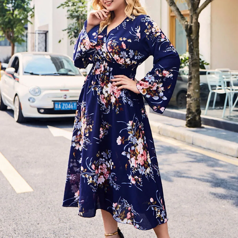 2019 Autumn on sale maxi dress 4XL Plus Size Female Dresses V-Neck Floral Print Robe Full Sleeve Sexy Boho Vestido Robe Femme
2019 Autumn on sale maxi dress 4XL Plus Size Female Dresses V-Neck Floral Print Robe Full Sleeve Sexy Boho Vestido Robe Femme