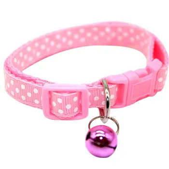 

1PC Fashion Dog Puppy Cat Kitten Buckle Cute Dot Print Bell Adjustable Pet Collar Collars Harnesses & Leads Pets Accessories