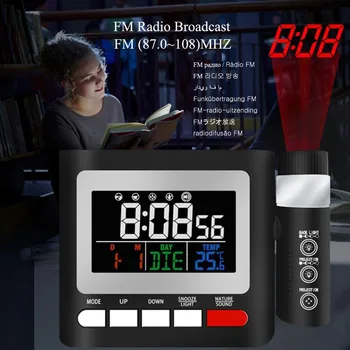 Bedroom Digital FM Radio Projection Alarm Clock with Projector,Phone Charger interface,Temperature Thermometer and Calendar
Bedroom Digital FM Radio Projection Alarm Clock with Projector,Phone Charger interface,Temperature Thermometer and Calendar