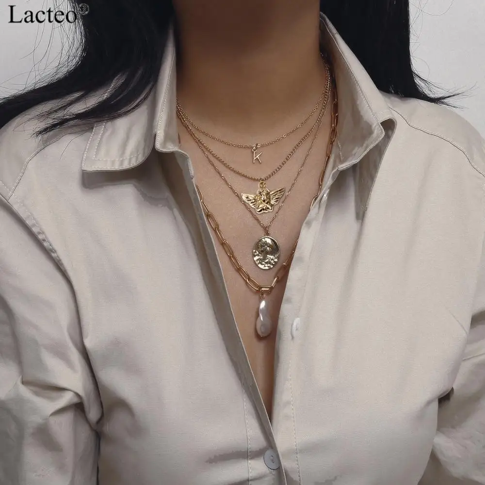 Lacteo Vintage Carved Coin Virgin Mary Angle Pendant Necklace for Women Fashion Multi Layered Imitation Pearl Choker Necklace
Lacteo Vintage Carved Coin Virgin Mary Angle Pendant Necklace for Women Fashion Multi Layered Imitation Pearl Choker Necklace