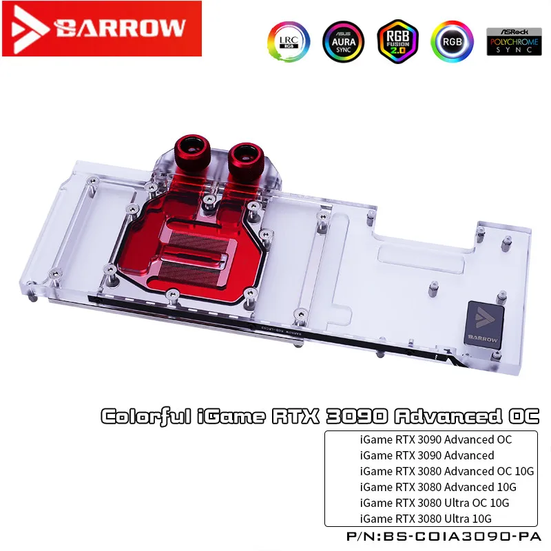 Barrow LRC2.0 full coverage GPU Water Block for Colorful 3090 Advanced OC Aurora BS-COIA3090-PA
Barrow LRC2.0 full coverage GPU Water Block for Colorful 3090 Advanced OC Aurora BS-COIA3090-PA