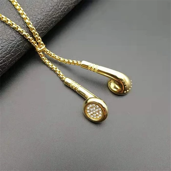 Classic Design Earphone Earplugs Pendant Necklace For Woman Stainless Steel Woman Necklace Adjustable Size Luxury Jewelry Female
Classic Design Earphone Earplugs Pendant Necklace For Woman Stainless Steel Woman Necklace Adjustable Size Luxury Jewelry Female
