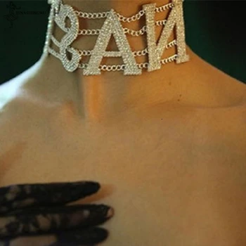 Shiny Rhinestone Choker Necklace Letter For Women Fancy Big Necklace CRYSTAL Collar Statement Jewelry Sexy Alphabet Necklace
Shiny Rhinestone Choker Necklace Letter For Women Fancy Big Necklace CRYSTAL Collar Statement Jewelry Sexy Alphabet Necklace