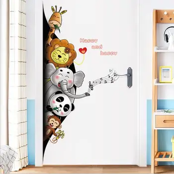 Happy Animals Door Sticker, Baby Nursery Giraffe Lion Wall Stickers For Kids Rooms, Removable Door Decal Children Room, SK9360 
Happy Animals Door Sticker, Baby Nursery Giraffe Lion Wall Stickers For Kids Rooms, Removable Door Decal Children Room, SK9360