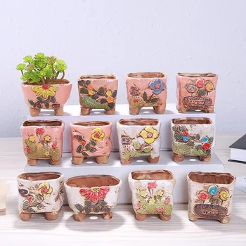Cute Hand Painted Floral Flowerpot Coarse Poterry Flowerpot Ceramic Garden Art Succulent Plant Pot Office Desktop Decoration
Cute Hand Painted Floral Flowerpot Coarse Poterry Flowerpot Ceramic Garden Art Succulent Plant Pot Office Desktop Decoration
