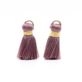 

10pcs Silk Tassels, Silky Tassels Wholesale, 24mm Small Tassel Charms, purplish red (FB-032-4)