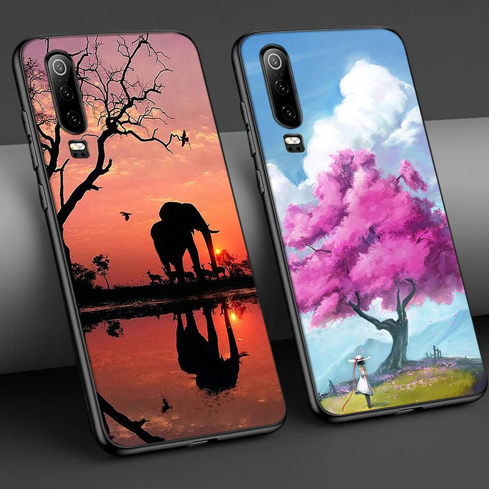 Чехол с изображением пейзажа для Huawei P30 P40 P20 Lite Pro Mate 30 20 P Smart Plus 2019 Honor 9X Nova 6 чехол