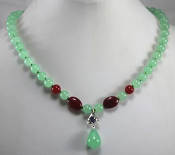 beautiful wholesale/retail 8mm light green and red Jade necklace +14 mm green pendant
beautiful wholesale/retail 8mm light green and red Jade necklace +14 mm green pendant