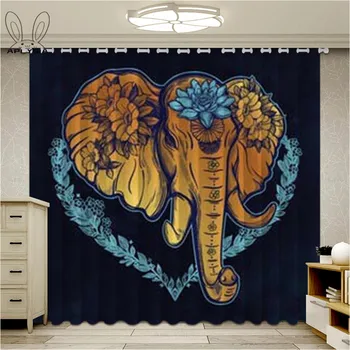 Bohemian Mandala Elephant Window Curtains For Living Room Vintage Bedroom Luxury Blackout Curtains Ultra-thin Micro Cortinas 
Bohemian Mandala Elephant Window Curtains For Living Room Vintage Bedroom Luxury Blackout Curtains Ultra-thin Micro Cortinas