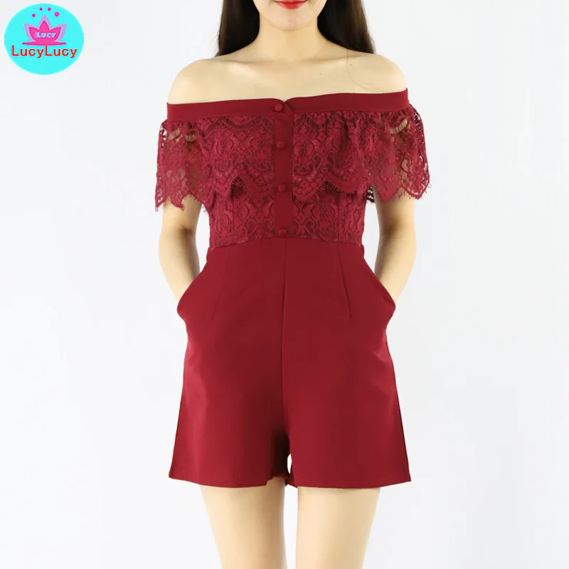 2019 new one-shoulder strapless lace stitching to receive waist small wide leg jumpsuit
2019 new one-shoulder strapless lace stitching to receive waist small wide leg jumpsuit