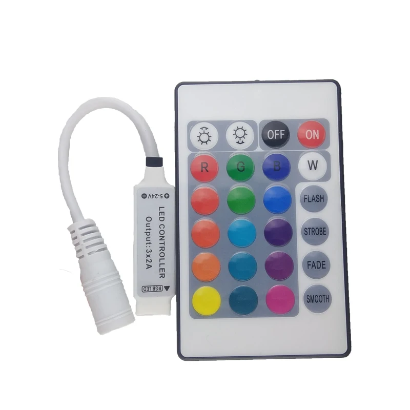 RGB LED Controller DC12V 44 / 24 Key IR Remote Controller For 3528 5050 RGB LED Strip
RGB LED Controller DC12V 44 / 24 Key IR Remote Controller For 3528 5050 RGB LED Strip