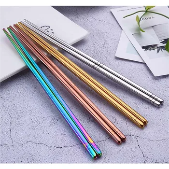 Reusable Chopsticks High Quality Silver / Gold / Rose Gold / Rainbow Chopstick Durable Sushi Noodle Stainless Steel Chop Sticks
Reusable Chopsticks High Quality Silver / Gold / Rose Gold / Rainbow Chopstick Durable Sushi Noodle Stainless Steel Chop Sticks