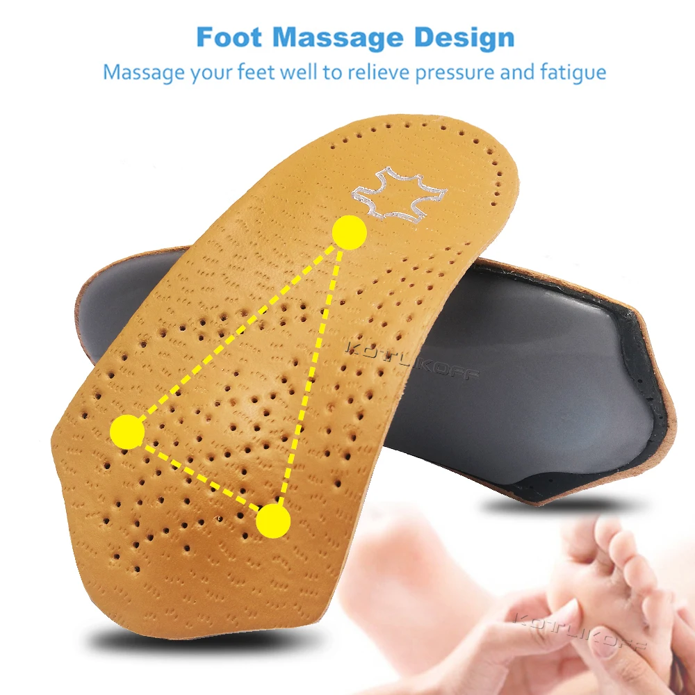 Кожаные ортопедические стельки длина 3/4 для плоскостопия|insole foot care|insole flat footflat