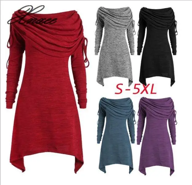 Xnxee Women's Autumn and Winter Large Size Long Sleeve Solid Color Folding Collar Pleated Irregular Long Top
Xnxee Women's Autumn and Winter Large Size Long Sleeve Solid Color Folding Collar Pleated Irregular Long Top
