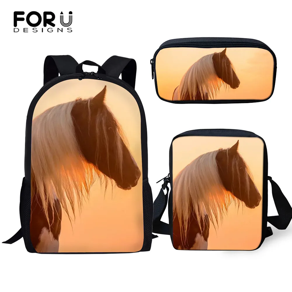FORUDESIGNS Kids Backpack Set Cute Horses Pattern Book Bags Cartoon Animal Design Primary School Book Bag/Flaps Bag/Pen Bags
FORUDESIGNS Kids Backpack Set Cute Horses Pattern Book Bags Cartoon Animal Design Primary School Book Bag/Flaps Bag/Pen Bags