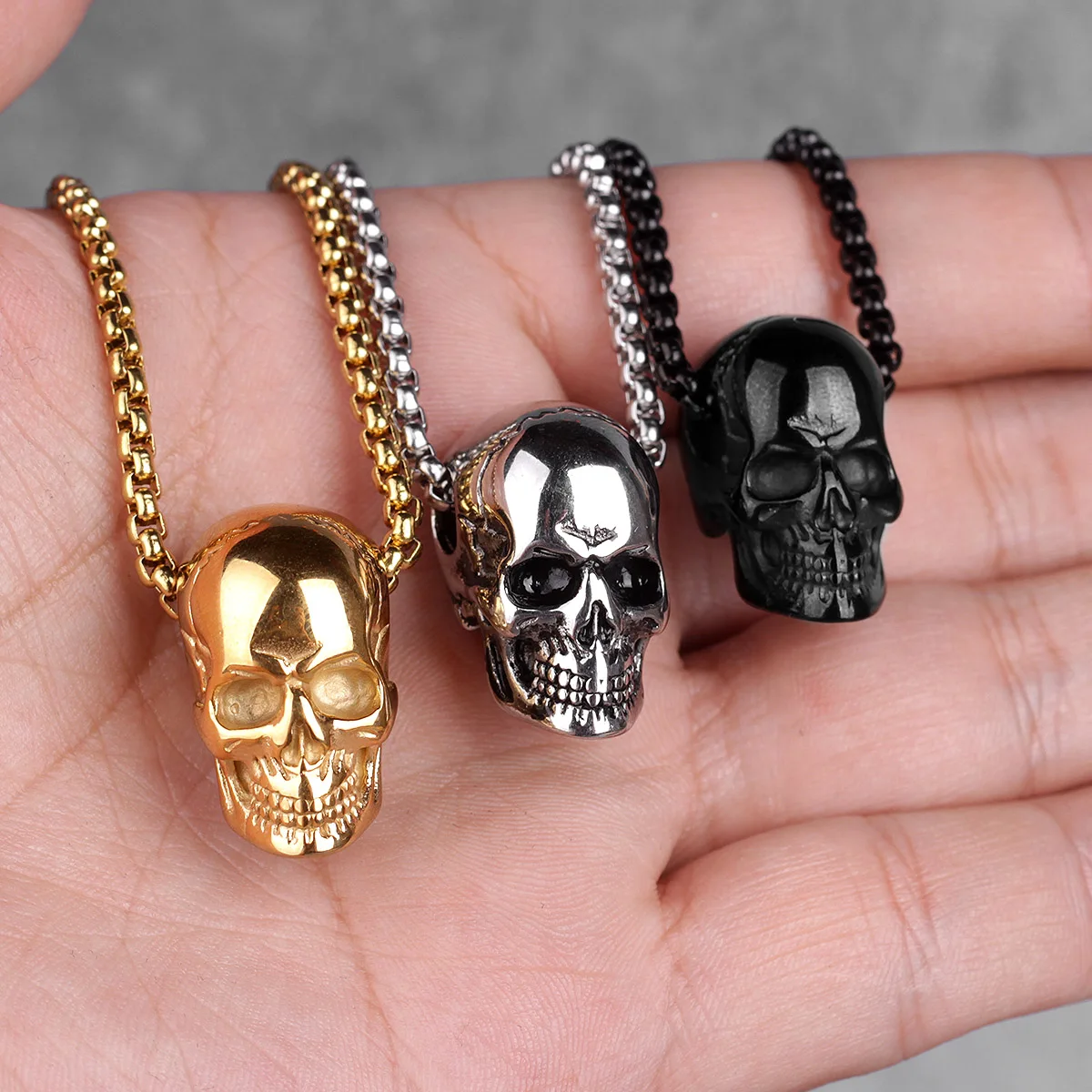 Золотая черная искусственная цепь с черепом в стиле панк хип хоп для парня