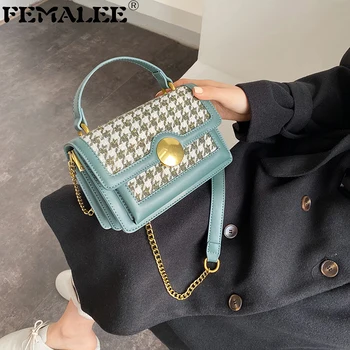 Womens Luxury Handbag Contrast Color Winter Crossbody Bags for Women Plaid Chain Flap Shoulder Bag Tweed Purse Bolsas Femininas
Womens Luxury Handbag Contrast Color Winter Crossbody Bags for Women Plaid Chain Flap Shoulder Bag Tweed Purse Bolsas Femininas
