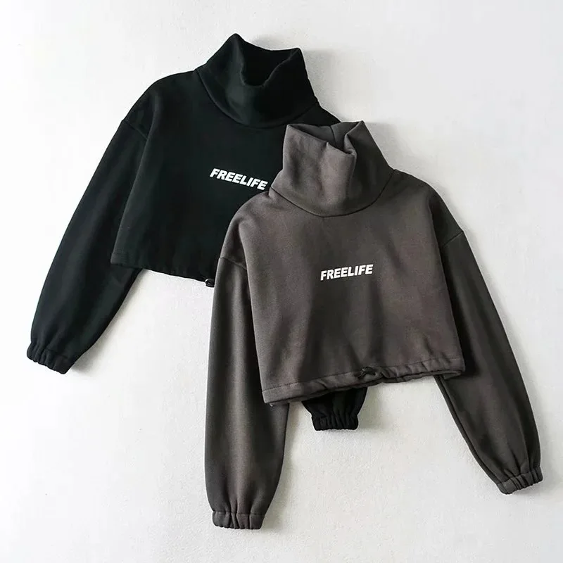 Autumn and Winter High-waisted Navel High Collar Pullover Hoody Female Loose Slimming Waist Hugging Hip Hop Short Long-sleeved U
Autumn and Winter High-waisted Navel High Collar Pullover Hoody Female Loose Slimming Waist Hugging Hip Hop Short Long-sleeved U