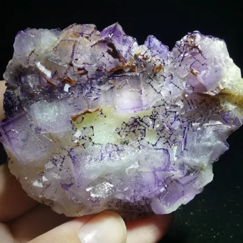 

93.5gNatural rare purple fluorite mineral specimen stone and CRYSTAL HEALING CRYSTAL QUARTZ GEM