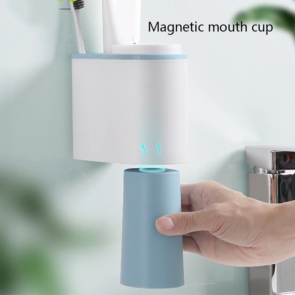 Punch-Free Toothbrush Holder Magnetic Suction Cup Set For Home Couple Double Brushing Cup Wall Mount Bathroom Storage Box
Punch-Free Toothbrush Holder Magnetic Suction Cup Set For Home Couple Double Brushing Cup Wall Mount Bathroom Storage Box
