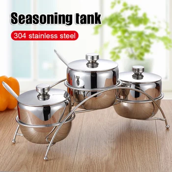Stainless Steel Condiments Jars Serving Bowls Seasoning Container Set Kitchen Cruet Bottle with Stand Rack 3 Packs UD88
Stainless Steel Condiments Jars Serving Bowls Seasoning Container Set Kitchen Cruet Bottle with Stand Rack 3 Packs UD88