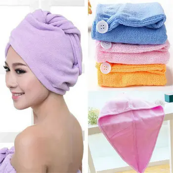 Newest Fashion Turbie Quick Drying Hair Towel Twist Wrap Loop Button Hat Cap Turban Solid Shower Bath Caps
Newest Fashion Turbie Quick Drying Hair Towel Twist Wrap Loop Button Hat Cap Turban Solid Shower Bath Caps