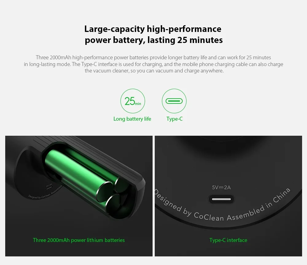Handheld Vacuum Cleaner FV2 Large-capacity high-performance power battery, lasting 25 minutes Handheld Vacuum Cleaner FV2 Large-capacity high-performance power battery, lasting 25 minutes