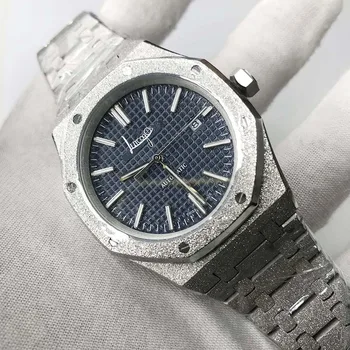 wholesale AAA Diamonds automatic Royal Frosted Black Dial Oak mens silver Watch hands Fixed bezel 42mm size glide
wholesale AAA Diamonds automatic Royal Frosted Black Dial Oak mens silver Watch hands Fixed bezel 42mm size glide