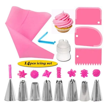 14Pcs/Set Reusable Cake Icing Piping Nozzles Set Pastry Bag Scraper Flower Cream Tips Baking Cup DIY Cake Decorating Tools
14Pcs/Set Reusable Cake Icing Piping Nozzles Set Pastry Bag Scraper Flower Cream Tips Baking Cup DIY Cake Decorating Tools