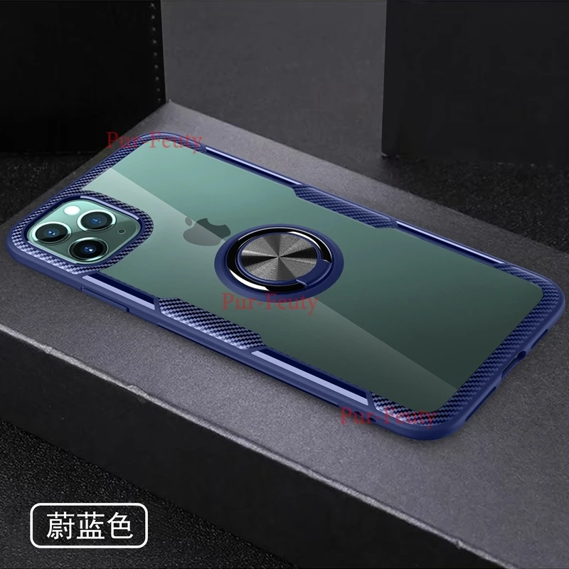 Чехол для iPhone 7 8 6 s Plus прозрачный акриловый армированный чехол с кольцом 11 Pro X XR XS