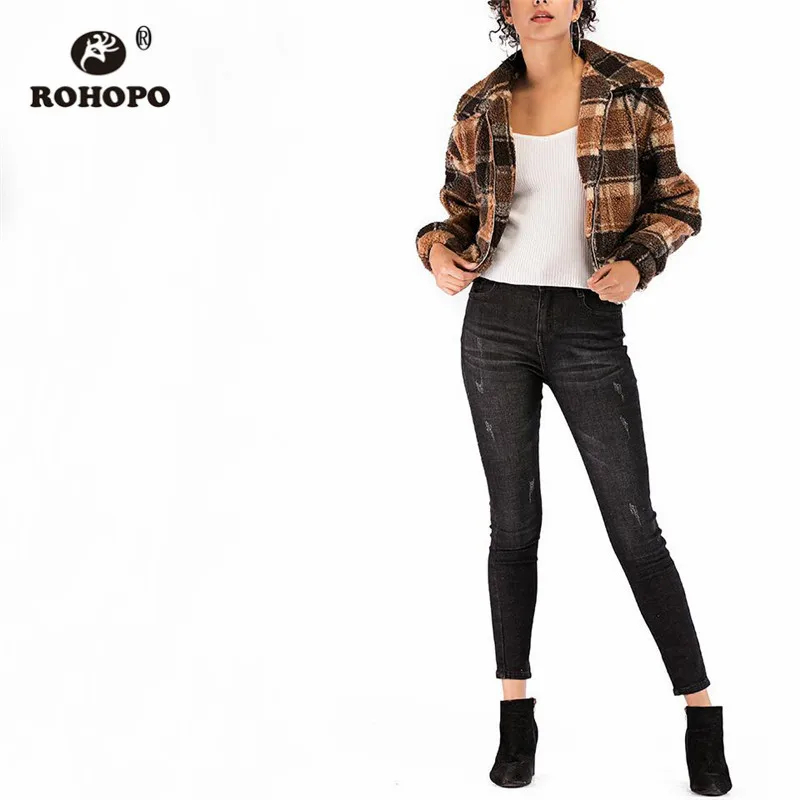 ROHOPO Fleece Fabric Turn Down Collar Zipper Fly Big Plaid Jacket Coat Female Autumn Thick Straight Soft Outwear #9882
ROHOPO Fleece Fabric Turn Down Collar Zipper Fly Big Plaid Jacket Coat Female Autumn Thick Straight Soft Outwear #9882