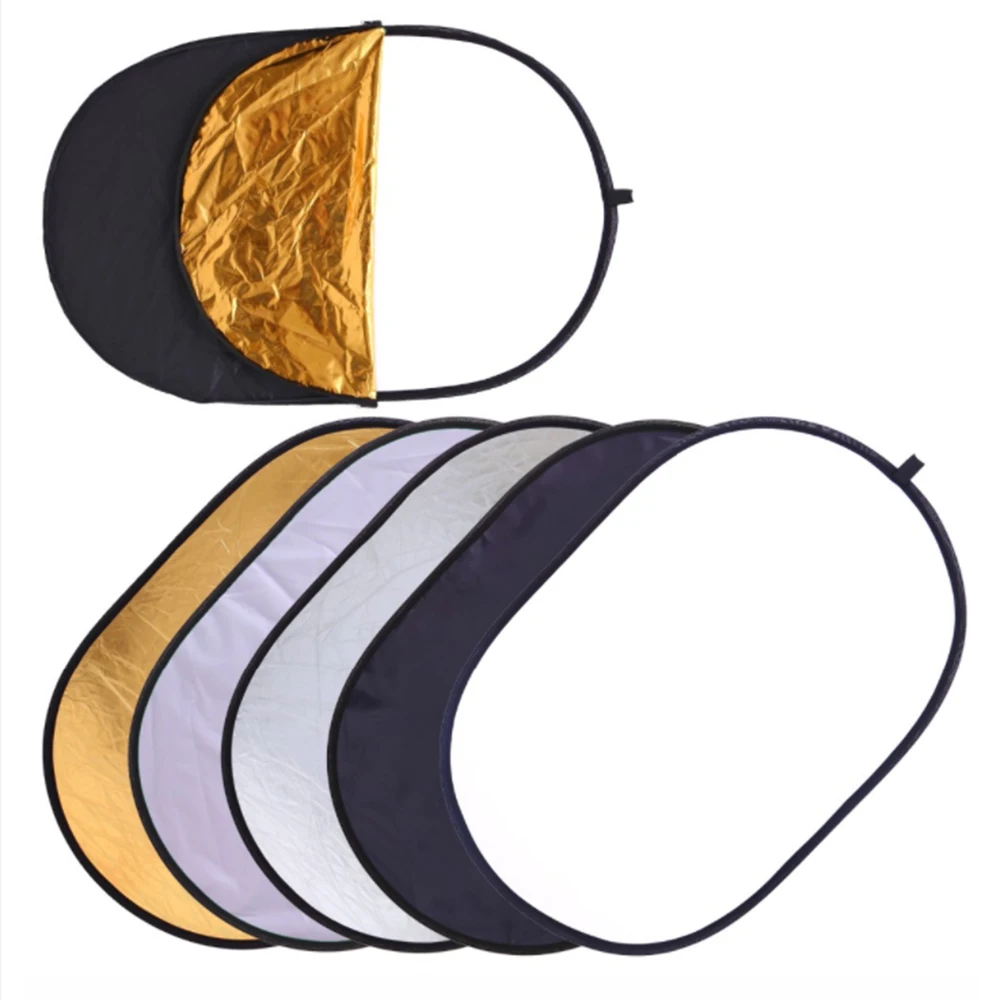 5 in 1 Multi Photography Photo Oval Collapsible Light Reflector handhold portable photo reflector(60x90cm)
5 in 1 Multi Photography Photo Oval Collapsible Light Reflector handhold portable photo reflector(60x90cm)