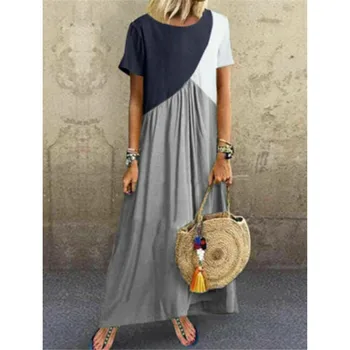 S-5XL Women's Boho Long Maxi Dress Short Sleeve Casual Loose Baggy Tunic Plus Size Dress Female Elegant Summer Dresses Vestidos
S-5XL Women's Boho Long Maxi Dress Short Sleeve Casual Loose Baggy Tunic Plus Size Dress Female Elegant Summer Dresses Vestidos