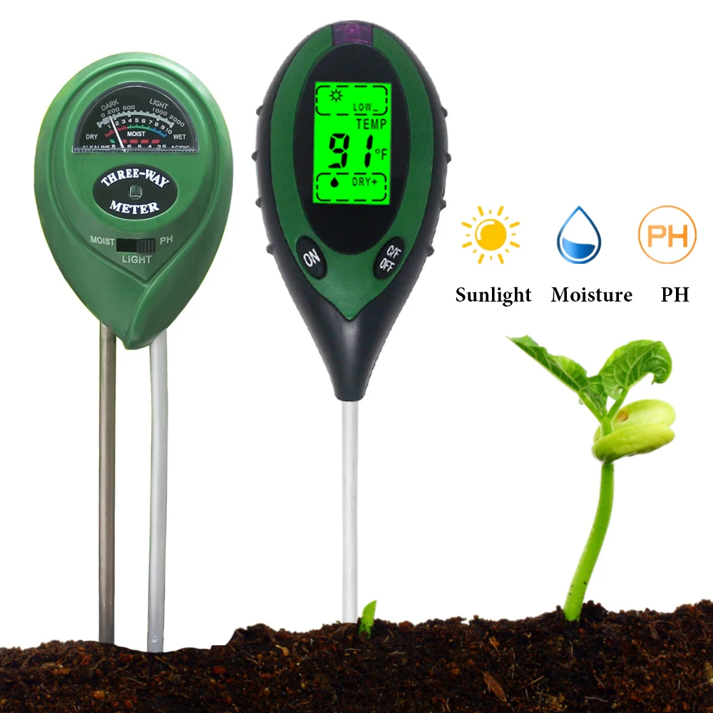 Soil PH Meter 3 in 1 / 4 in 1 Garden Moisture Sunlight Light Tester Detector Hygrometer for Plants Flowers
Soil PH Meter 3 in 1 / 4 in 1 Garden Moisture Sunlight Light Tester Detector Hygrometer for Plants Flowers