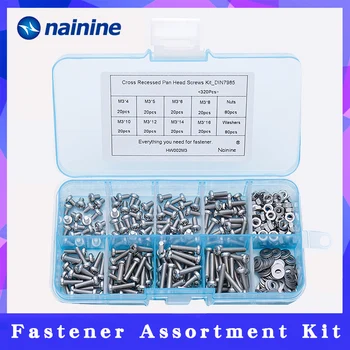 320Pcs/set M2 M2.5 M3 DIN7985 GB818 Cross Recessed Pan Head Screws Phillips Screws Assortment Kit HW002
320Pcs/set M2 M2.5 M3 DIN7985 GB818 Cross Recessed Pan Head Screws Phillips Screws Assortment Kit HW002