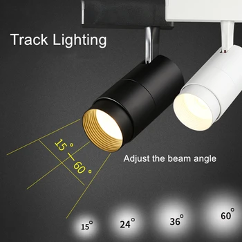 LED track spotlight adjust beam angle 220V aluminum body 7W / 12W / 20W / 30W white black COB light source clothing store
LED track spotlight adjust beam angle 220V aluminum body 7W / 12W / 20W / 30W white black COB light source clothing store