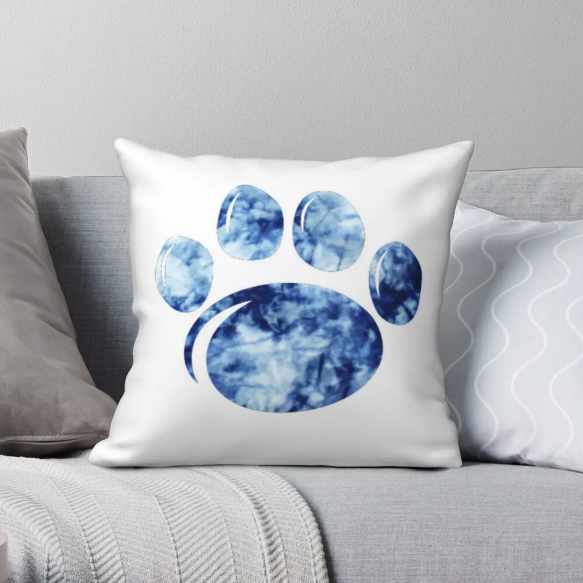 

Tiedye Paw Print Square Pillowcase Polyester Linen Velvet Creative Zip Decor Throw Pillow Case Sofa Seater Cushion Cover 45x45