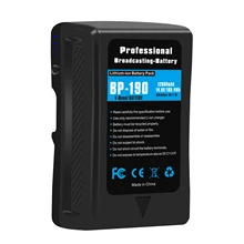 14.8V 189.4Wh(12800mAh) BP-190 BP190 V-Shape V Mount V-Mount V-Lock Rechargeable Li-ion Battery Bateria Batteries With USB Port
14.8V 189.4Wh(12800mAh) BP-190 BP190 V-Shape V Mount V-Mount V-Lock Rechargeable Li-ion Battery Bateria Batteries With USB Port