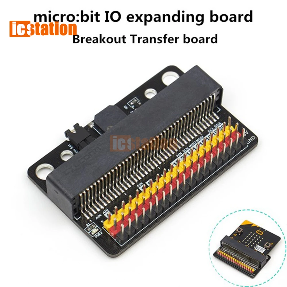 Плата преобразователя расширенного преобразователя для IOBIT BBC Micro bit, модуль разработки с зуммером для обучения программированию
Плата преобразователя расширенного преобразователя для IOBIT BBC Micro bit, модуль разработки с зуммером для обучения программированию